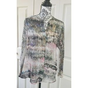 Zara Basic Multicolored Sheer Top Size Small